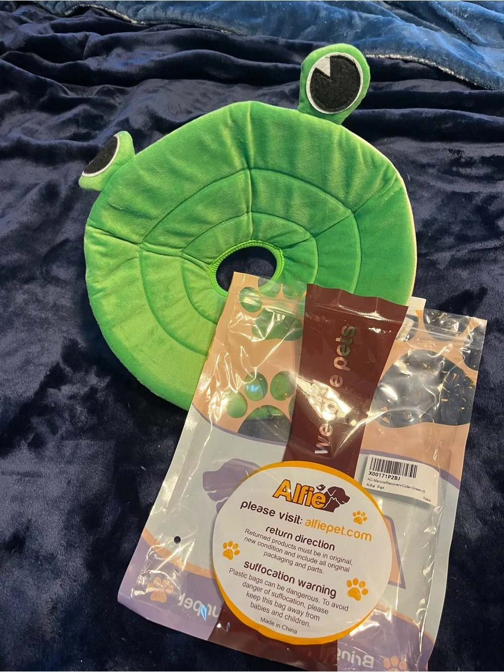 NWOT Green Frog Soft Recovery Collar for Small Pets by Alfie Pets